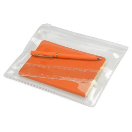 Набор канцелярский "Softy": блокнот, линейка, ручка, пенал, оранжевый