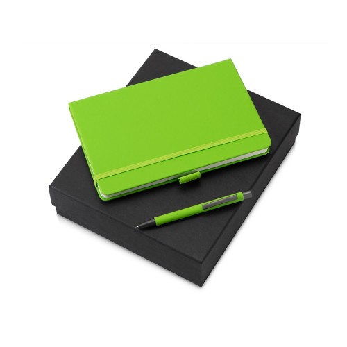 Подарочный набор Vision Pro soft-touch с ручкой и блокнотом А5, зеленое яблоко