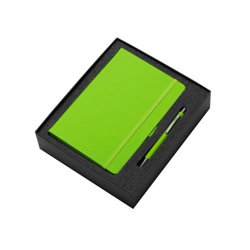 Подарочный набор Vision Pro soft-touch с ручкой и блокнотом А5, зеленое яблоко