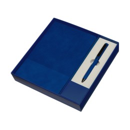 Набор блокнот в гибкой обложке А5 и металлическая шариковая ручка "Nabokov", синий