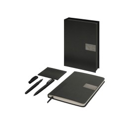 Подарочный набор "Goethe" с блокнотом А5, 2-мя ручками и картхолдером, черный