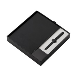 Набор блокнот в гибкой обложке А5 и металлическая шариковая ручка "Nabokov", черный