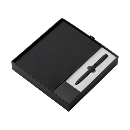 Набор блокнот в гибкой обложке А5 и металлическая шариковая ручка "Nabokov", черный