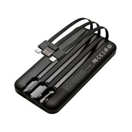 Подарочный набор "Tesla" с блокнотом А5, ручкой и пауэрбенком на 10 000 mAh, черный