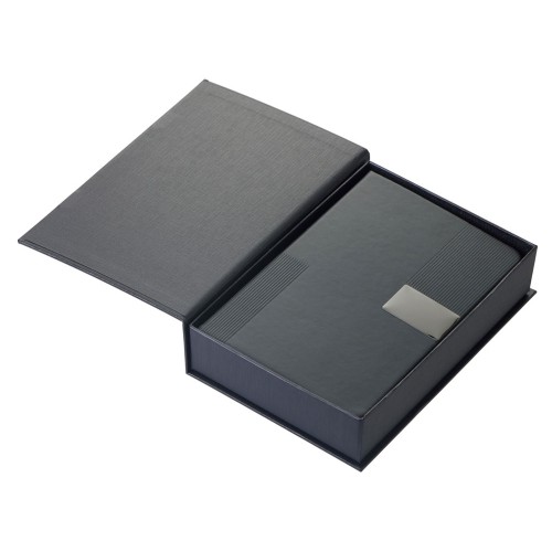 Подарочный набор "Goethe" с блокнотом А5, 2-мя ручками и картхолдером, черный