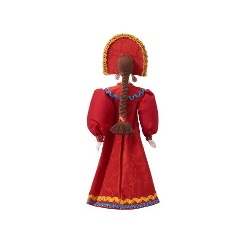 Подарочный набор: кукла фарфоровая, чай "Малина с мятой", красный