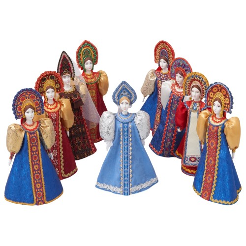 Подарочный набор: кукла фарфоровая, мед, голубой