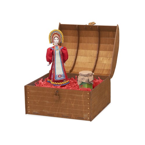 Подарочный набор: кукла фарфоровая, крем-мед, красный