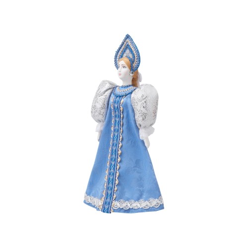 Подарочный набор: кукла фарфоровая, мед, голубой