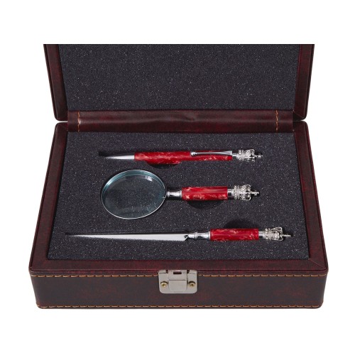 Набор «Принц Уэльский» : ручка шариковая, лупа, нож для бумаг