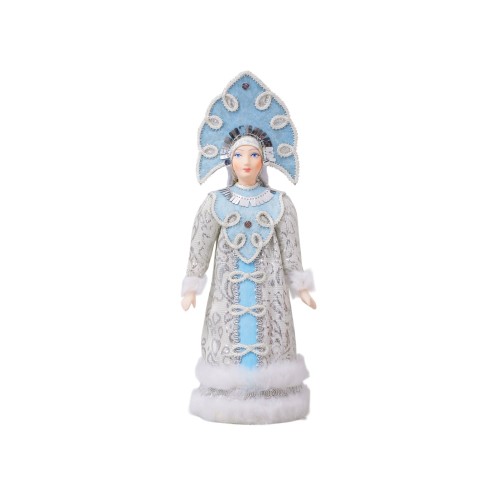 Подарочный набор: кукла фарфоровая, плед флисовый, голубой/синий