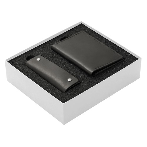 Подарочный набор Long River: обложка для паспорта, ключница (без лого Long River), белая коробка