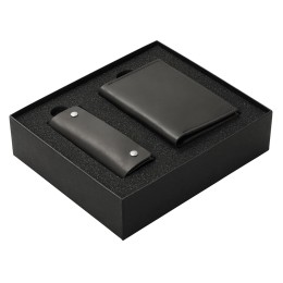 Подарочный набор Long River: обложка для паспорта, ключница (без лого Long River), черная коробка