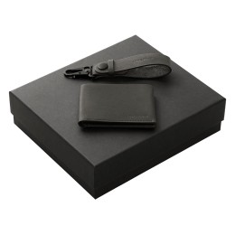 Подарочный набор Long River: кошелек, ремешок для ключей, черная коробка
