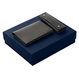 Подарочный набор Long River: обложка для паспорта, ключница, синяя коробка