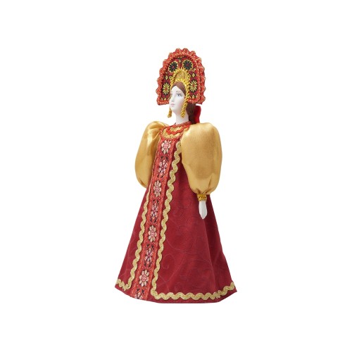 Подарочный набор: кукла фарфоровая, крем-мед, красный