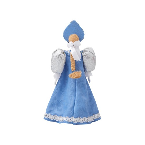 Подарочный набор: кукла фарфоровая, чай "Малина с мятой", голубой