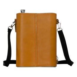 Набор «Подарочный»: фляга 511/2 (рыжая кожа), 2л+2 стаканчика+2 вилки