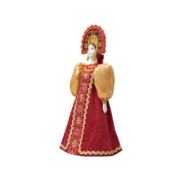 Подарочный набор: кукла фарфоровая, чай "Малина с мятой", красный