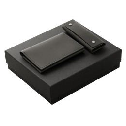 Подарочный набор Long River: обложка для паспорта, ключница (без лого Long River), черная коробка