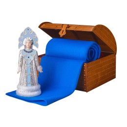 Подарочный набор: кукла фарфоровая, плед флисовый, голубой/синий