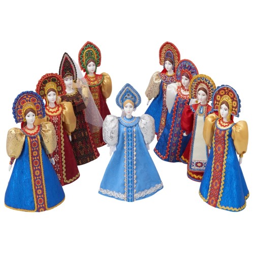 Подарочный набор: кукла фарфоровая, чай "Малина с мятой", красный