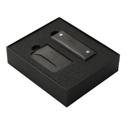 Подарочный набор Long River: картхолдер, ключница, черная коробка