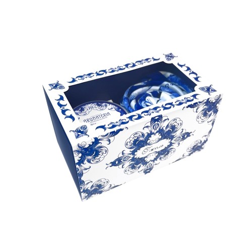 Набор: платок «Гжель» и свеча «Птица счастья»