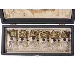 Подарочный набор "Русская охота", темно-коричневый/молочный