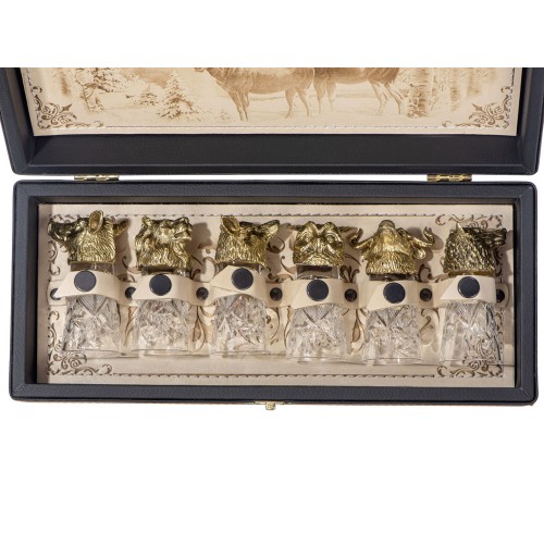 Подарочный набор "Русская охота", темно-коричневый/молочный