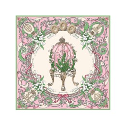 Набор: платок «Ландыши» и свеча «Весенние цветы»