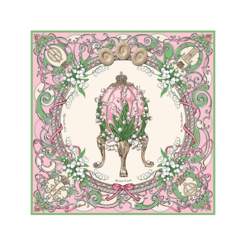 Набор: платок «Ландыши» и свеча «Весенние цветы»