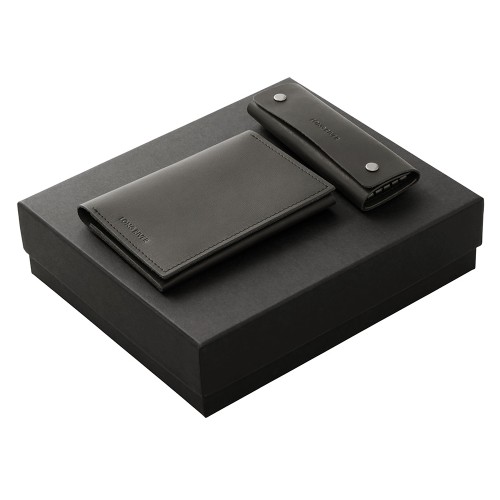 Подарочный набор Long River: обложка для паспорта, ключница, черная коробка