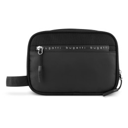 Несессер BUGATTI БЛАНК ОБЛЕГЧЕННАЯ | BLANC DELIGHT, чёрный, нейлон RPET600D/тарпаулин/полиэстер, 22х10х16 см