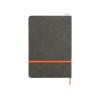 Блокнот «Color» линованный А5 в твердой обложке с резинкой, серый/оранжевый (P)