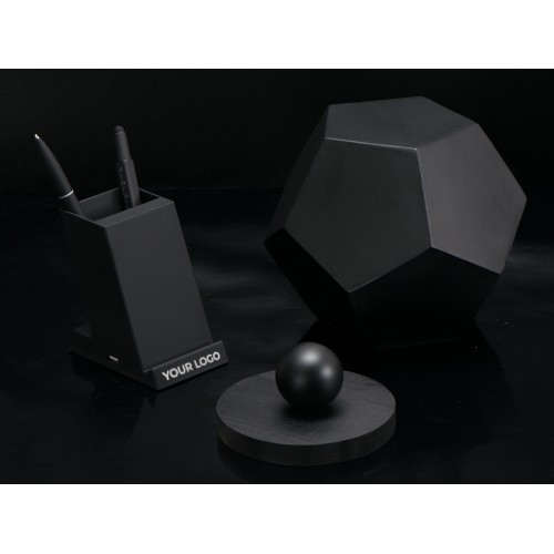 Беспроводная зарядка-подставка с подсветкой "Glow box", черный