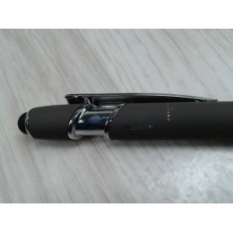 Ручка металлическая soft-touch шариковая со стилусом «Sway», серый/серебристый (P)