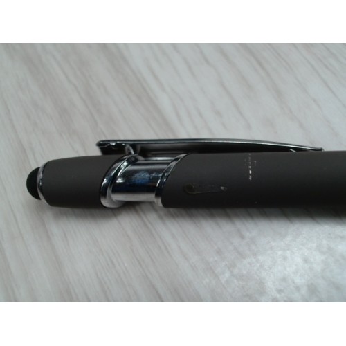 Ручка металлическая soft-touch шариковая со стилусом «Sway», серый/серебристый (P)