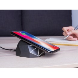 Док-станция «Geo Dock» с быстрой беспроводной зарядкой, черный с белой подсветкой. XOOPAR