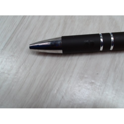 Ручка металлическая soft-touch шариковая со стилусом «Sway», черный/серебристый (P)