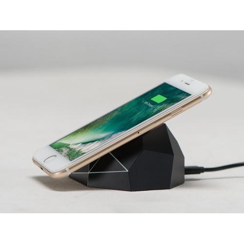 Док-станция «Geo Dock» с быстрой беспроводной зарядкой, черный с белой подсветкой. XOOPAR