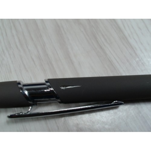 Ручка металлическая soft-touch шариковая со стилусом «Sway», серый/серебристый (P)