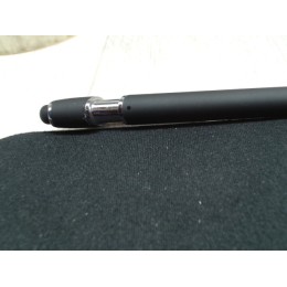 Ручка металлическая soft-touch шариковая со стилусом «Sway», черный/серебристый (P)