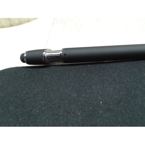 Ручка металлическая soft-touch шариковая со стилусом «Sway», черный/серебристый (P)