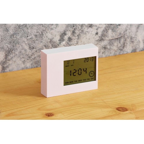 Настольные электронные мультифункциональные часы "Rotatio" с подсветкой, белый