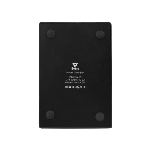 Беспроводная зарядка-подставка с подсветкой "Glow box", черный