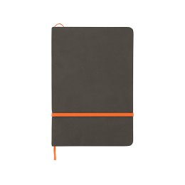 Блокнот «Color» линованный А5 в твердой обложке с резинкой, серый/оранжевый