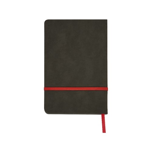 Блокнот «Color» линованный А5 в твердой обложке с резинкой, серый/красный