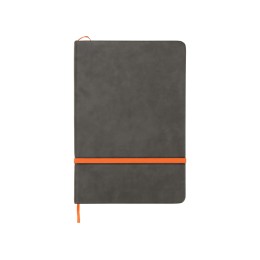 Блокнот «Color» линованный А5 в твердой обложке с резинкой, серый/оранжевый (P)