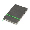 Блокнот «Color» линованный А5 в твердой обложке с резинкой, серый/зеленое яблоко